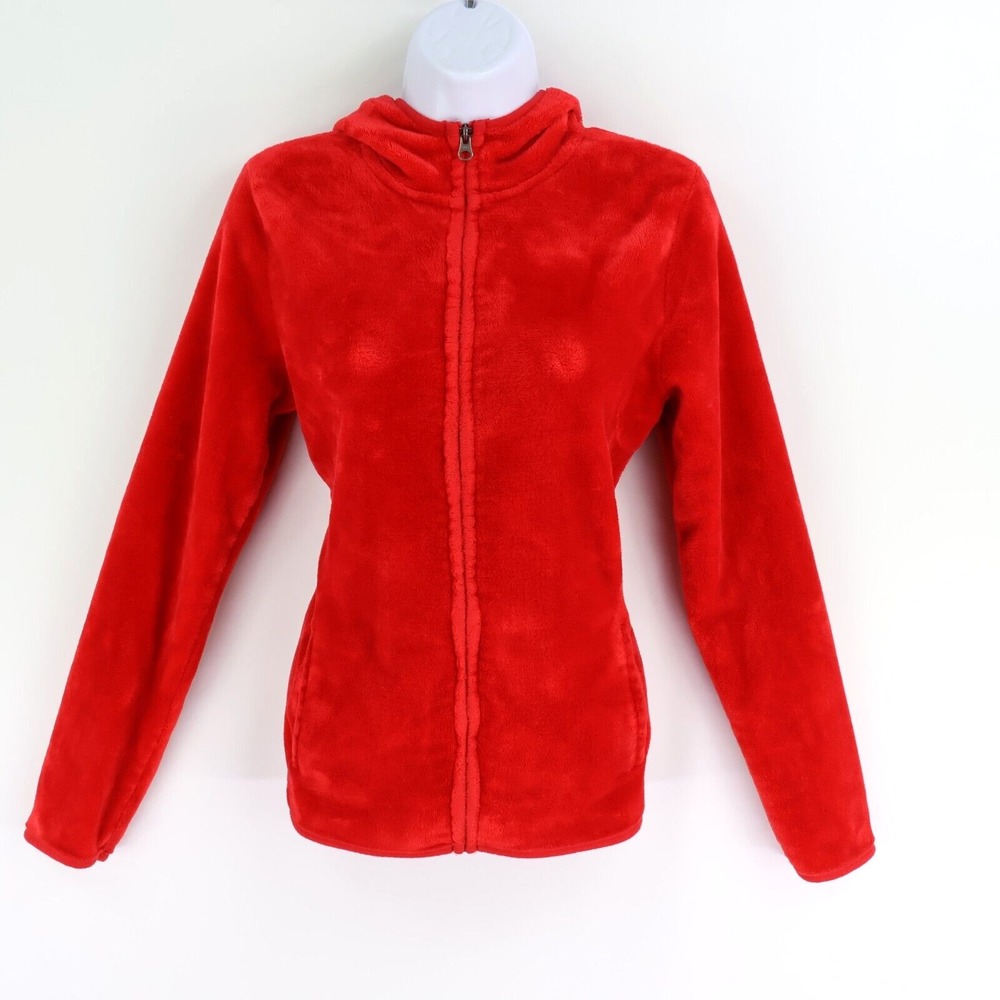 NOBO No Boundaries Full Zip Jacket Hooded Juniors Size L Red Pockets Super Soft